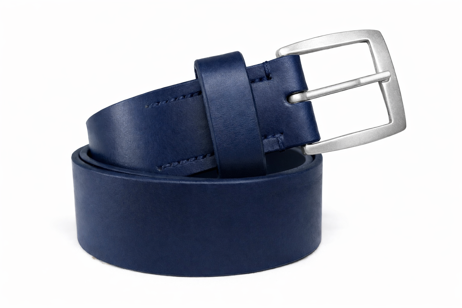 Mossé Luxe Navy Blue Leather Belt